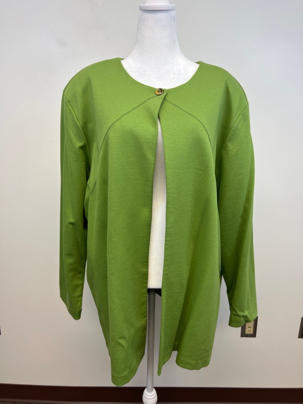 The Answer Women's Green Open Front Jacket /Blazer With 1 button Blazer Size 3X